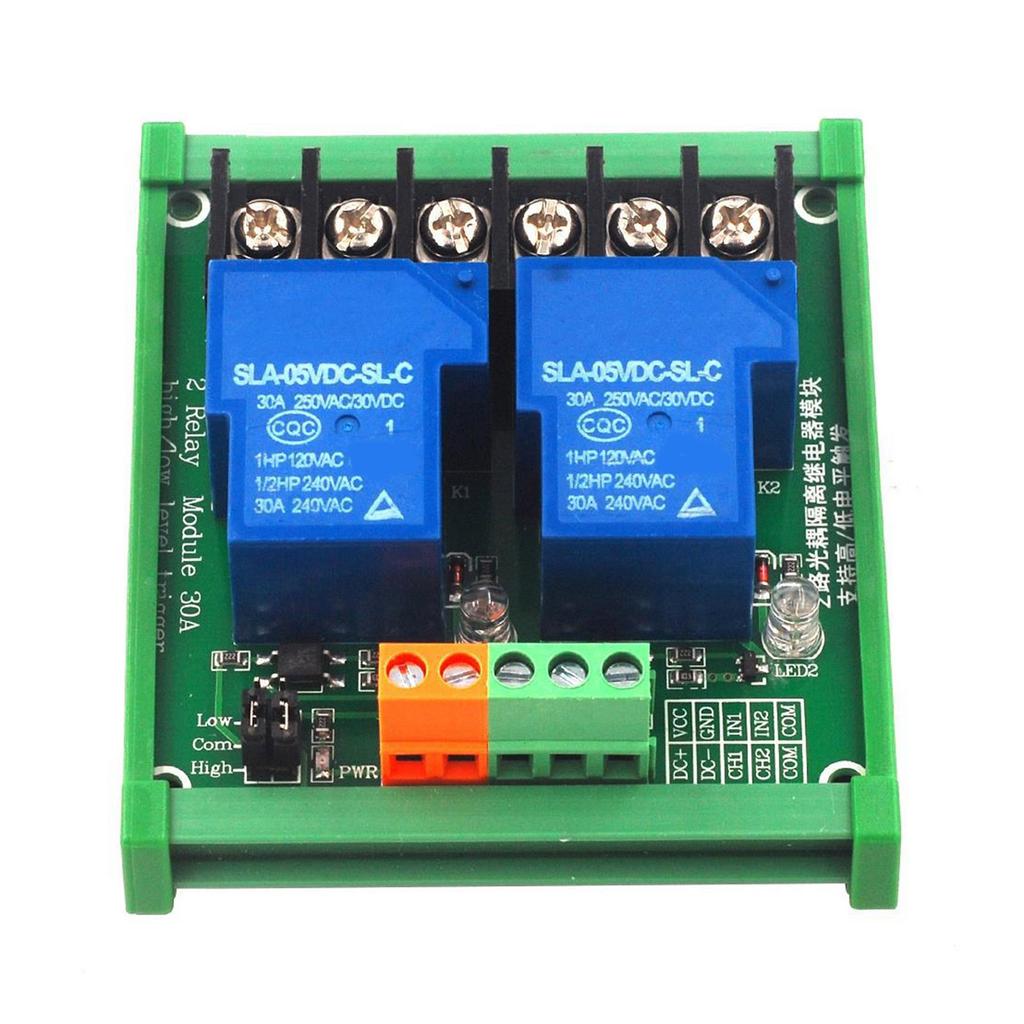 30A Double  Channel Relays Module High Low Level Triggers Upgrades for PLC Automation Equipment & Industrial Control system 