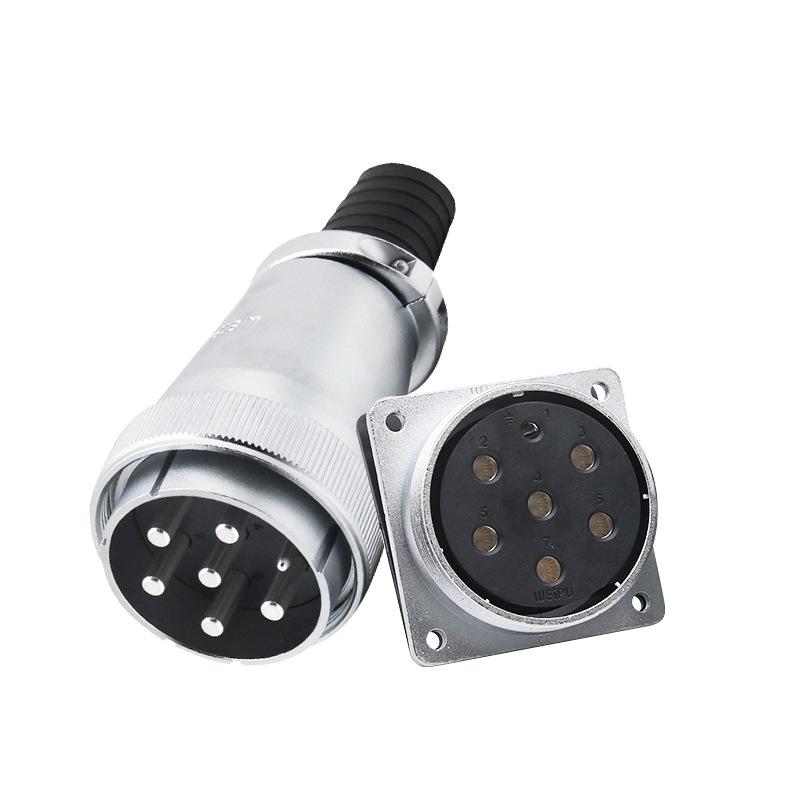 Weipu WS55 Aviation Plug: 4-core, 7-core, 40-core, 53-core, 61-core, Male Plug & TQ Female Square Socket Connector.