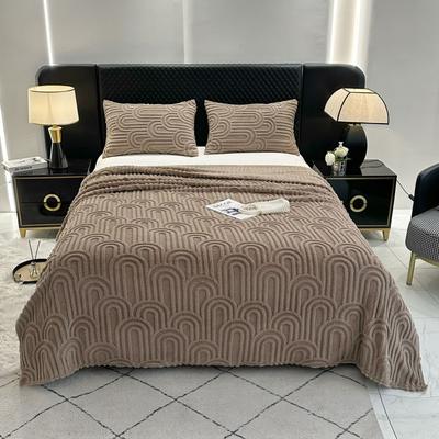 Light Luxury High-end Single-layer Crimped Tafu Fleece Blanket Nap Blanket Can Be Stored Comfortable and Soft Sofa Cover Blanket