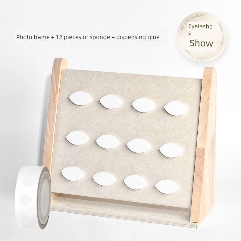 Eyelash Salon Style Practice Sponge Eye Shape Puff Display Board for Beginners to Practice Grafting False Eyelashes Sponge Grafting Eyelash Display Stand