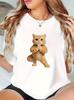 Cute Orange Tabby Cat Praying Print Tshirt Loose Round Neck Short Sleeve TeeAdorable Kitten Graphic Top for Unisex