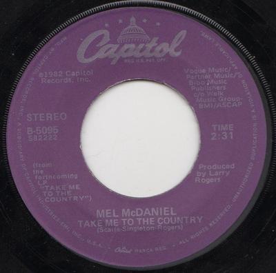 7inch Record MEL MCDANIEL - Take Me To The Country B5095 Capitol Records 1982 US Folk Used