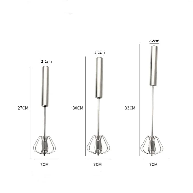 Semi-automatic Egg Beater 304 Stainless Steel Egg Whisk Manual Hand Mixer Self Turning  Stirrer Kitchen Accessories Egg Tools