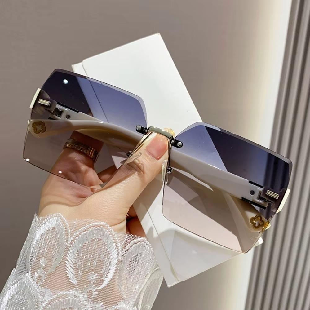 Rimless Sunglasses Summer Women Shades Gradient Sunglasses UV400 Fashion Ladies Eyeglasses