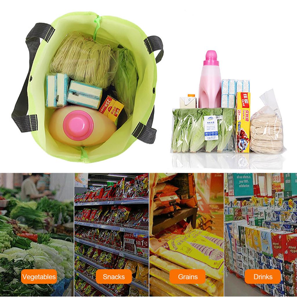 Foldable Shopping Bag Trolley Oxford Cart Wheel Handbag Eco-Friendly Reusabl