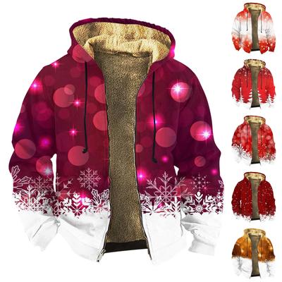 Pulover cu mânecă lungă și fermoar cu imprimare casual personalizat pentru bărbați Costum din bumbac gros iarna