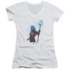 Aquaman Movie Juniors V-Neck T-Shirt Silhouette White Tee Unisex T-Shirt