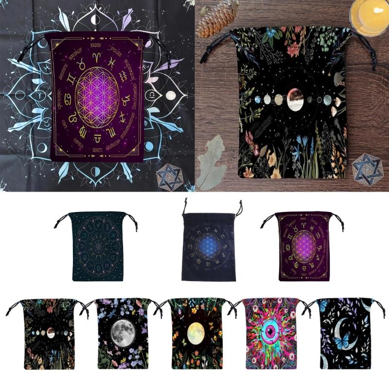 Drawstring Pouch Bag Divinations Tarots Bag Game Dices Oracles Cards Stored Bag