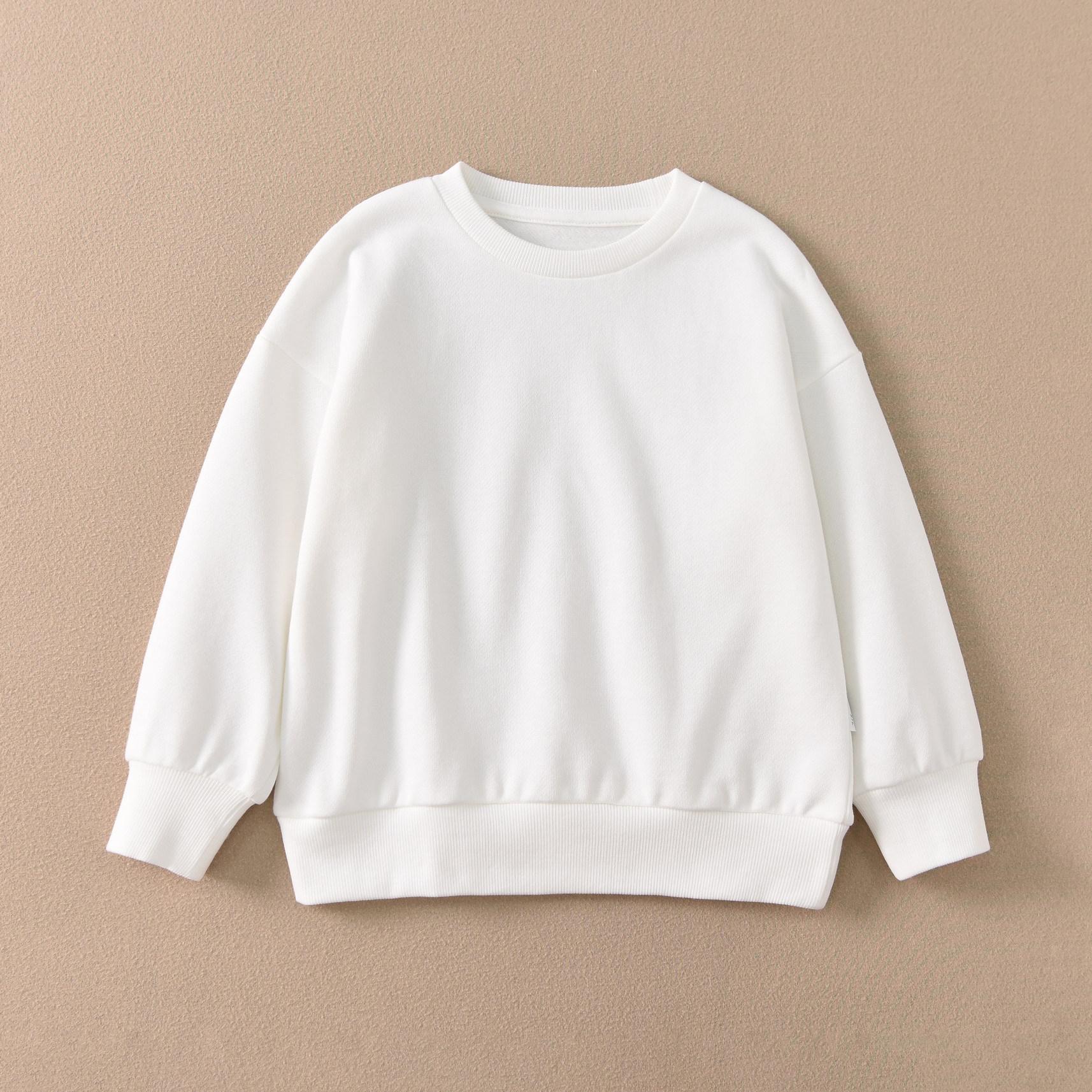 

Хлопковая толстовка с длинным рукавом в японском стиле для мальчиков и девочек, новинка 2025 года, начес, утолщенная горловина круглой формы, дизайн со спущенным плечом 110