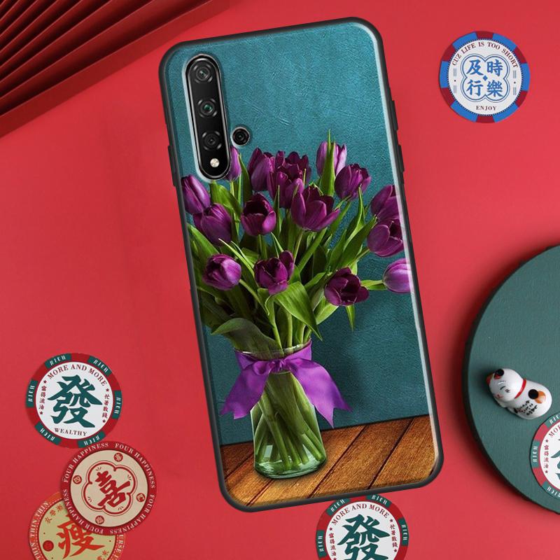 

Spring Tulips Flower For Huawei P20 P40 P30 Lite P60 Pro Nova 12s 11i 12i 10 9 SE 5T Y91 Y90 Y60 Y70 Y72 Y61 Case Huawei P30 Lite