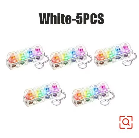 Led Light-Up Keychain Keyboard Clickable Button Fidget Toy For Stress Anxiety Relief Portable Desk Accessory Office Decor Gift