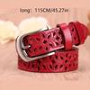Women's Leather Belt Fashion Belt Pin Buckle Decorative Hollow Versatile Belt