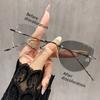 Ultralight Myopia Glasses Women's Frameless Color Change Sun Glasses Fashion Cat Glasses Frame Glasses