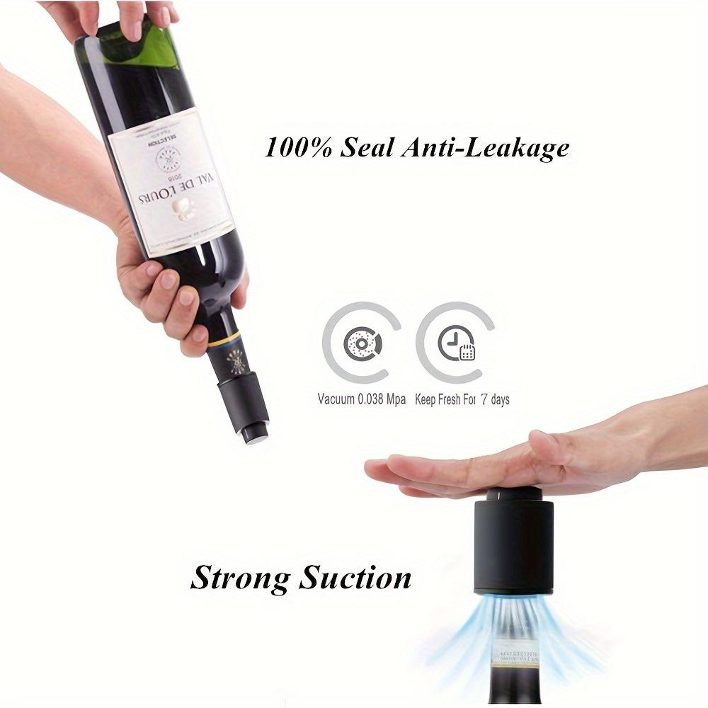Cordless Automatic Wine Bottle Opener Battery Operated with One-Click Button Easy Cork Removal ,Vacuum Pump Wine Saver Cap Stopper Date Scale Record