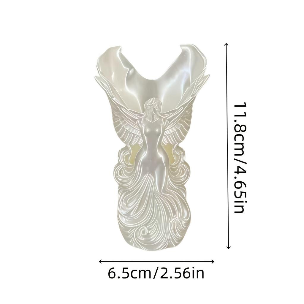 3D printed angel vase with angel wings. Multi-functional desktop organizer for pens and makeup brushes, light luxury home decorative ornament.