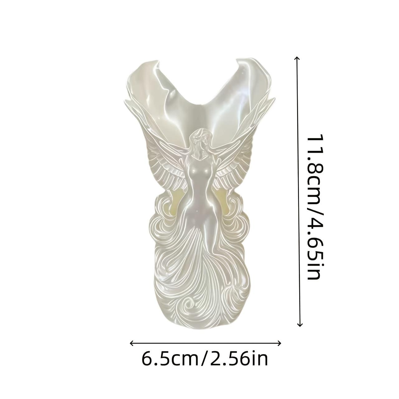 1Pc 3DPrinted Angel Vase Multifunctional Desktop Storage Bucket Makeup Brush/Pen Holder Home Art Decorative Ornament, Angel Wings Art Vase 3D Printed
