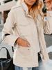 Women's Military Utility Anorak Jacket Zip Up Snap Button Parka Coat with Pockets