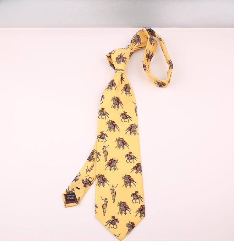 Retro Wide Version Hong Kong Style Thin Style Interesting Italian Style Men's and Women's Fashion Suit Printed Tie