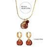 Pomegranate Pendant Necklace Drop Earrings Pendant Earrings Elegant Jewelry Alloy Texture for Gifts and Celebrations