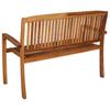 Garden Bench 2 Seater Stackable 120 cm Solid Teak Wood