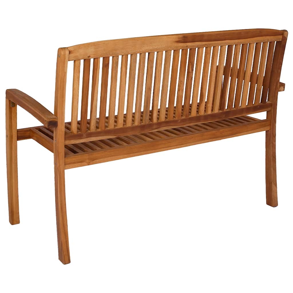 Garden Bench 2 Seater Stackable 120 cm Solid Teak Wood