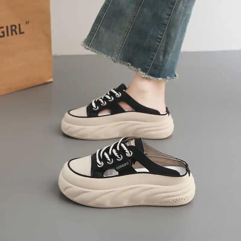 Round Foot Anti-slip Size 47 Loafers Luxury Brand Women's Sneakers Womans Summer Shoes Sport Maker Runings Special Wide