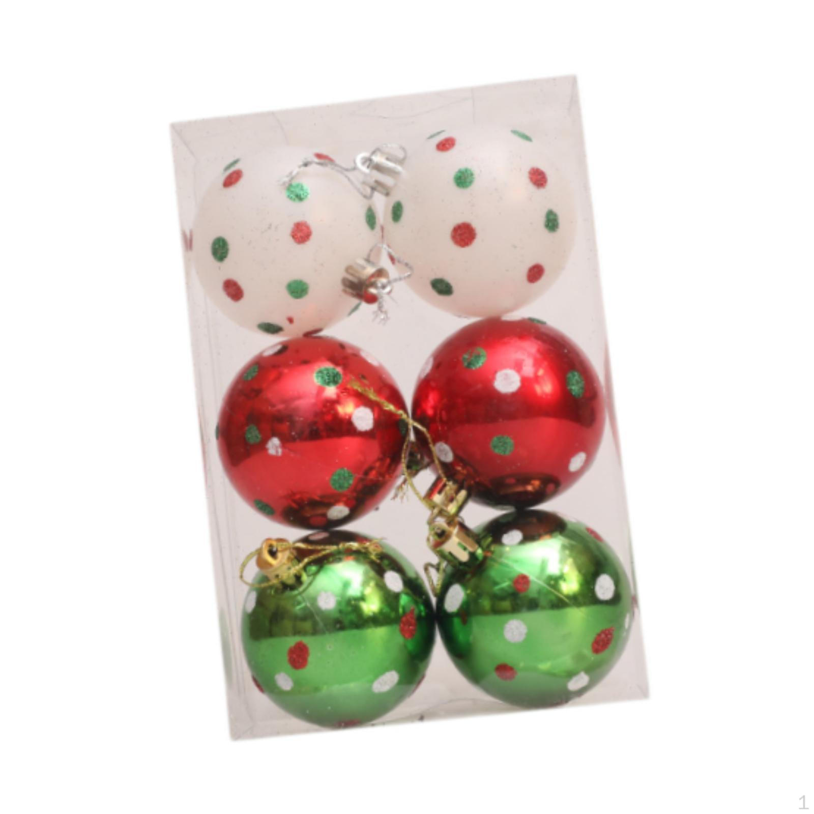 

6 Pieces Christmas Tree Decorations Xmas Decor Balls Ornaments Set Decorative Hanging Style C