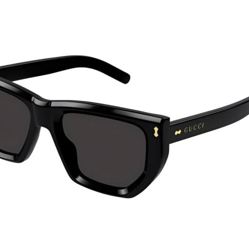 Gucci Temple Lettering Acetate Irregular Sunglasses Men's Black