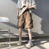 Summer Functional Retro Cargo Shorts Men's Loose Multi-bag Solid Color Versatile Casual Casual Shorts Beach Pants