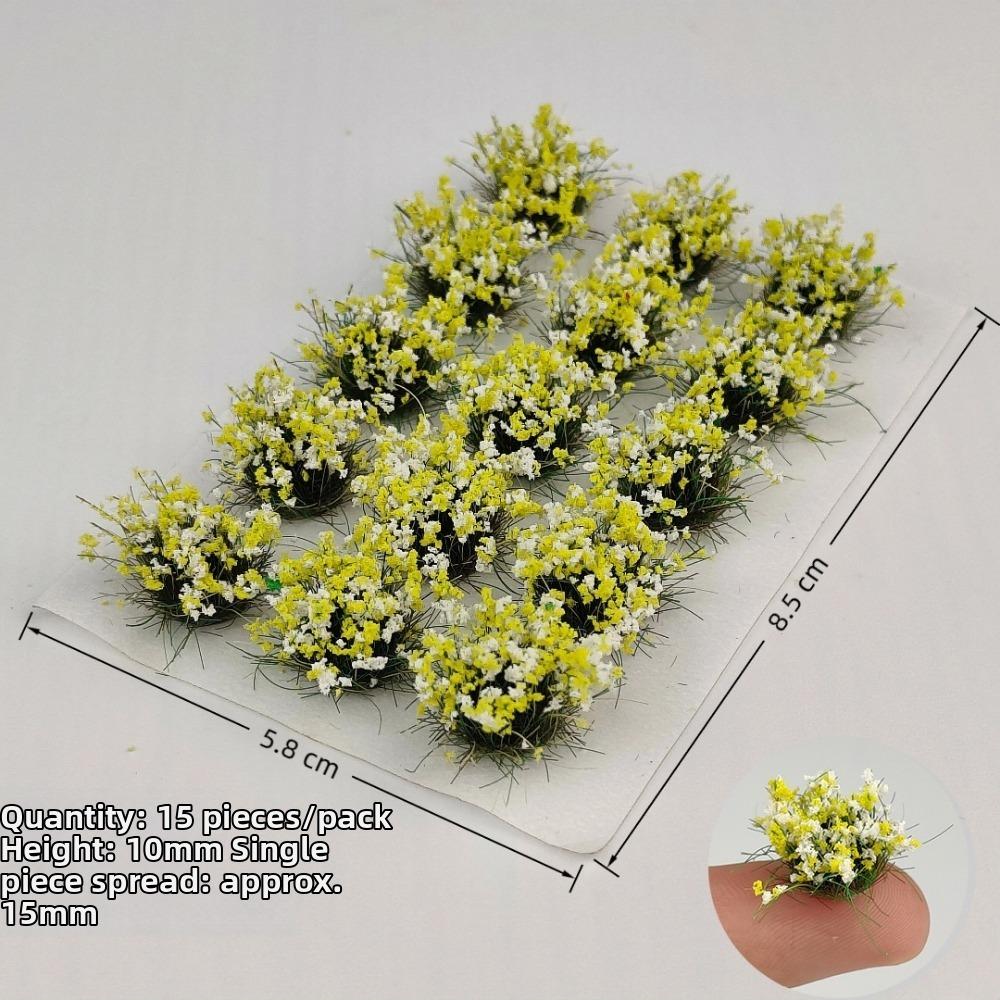 15pcs/box 10mm Grass Cluster Model Kit Multicolors Nylon Material Miniature Building Sand Table Flower 8.5*5.8cm diy