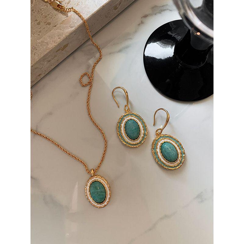 Fashion Vintage Court Style Necklace Women's Natural Gemstone