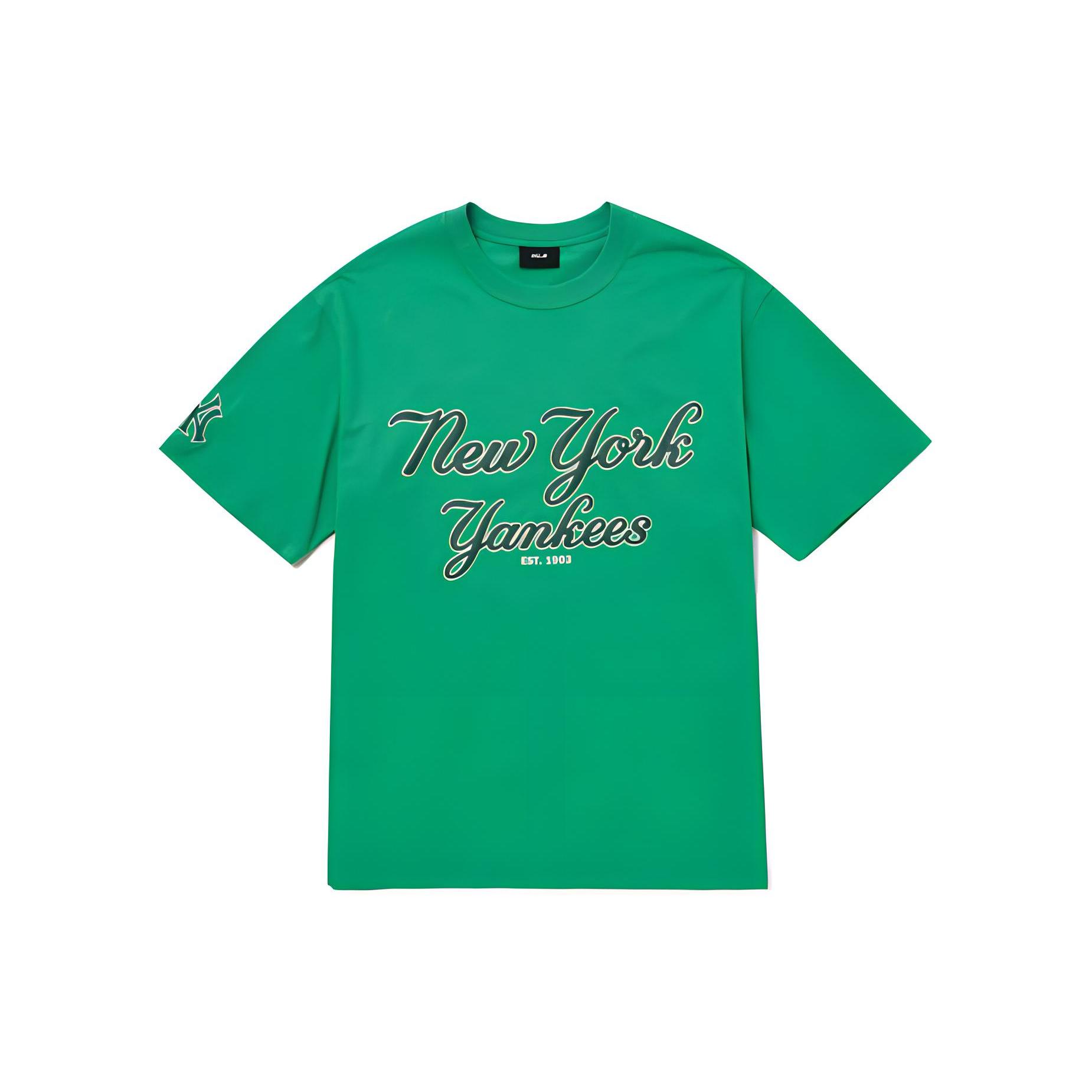 MLB T Shirts Unisex Green Crew Neck Moderate Straight Fit 3ATSR0224-50GNS L