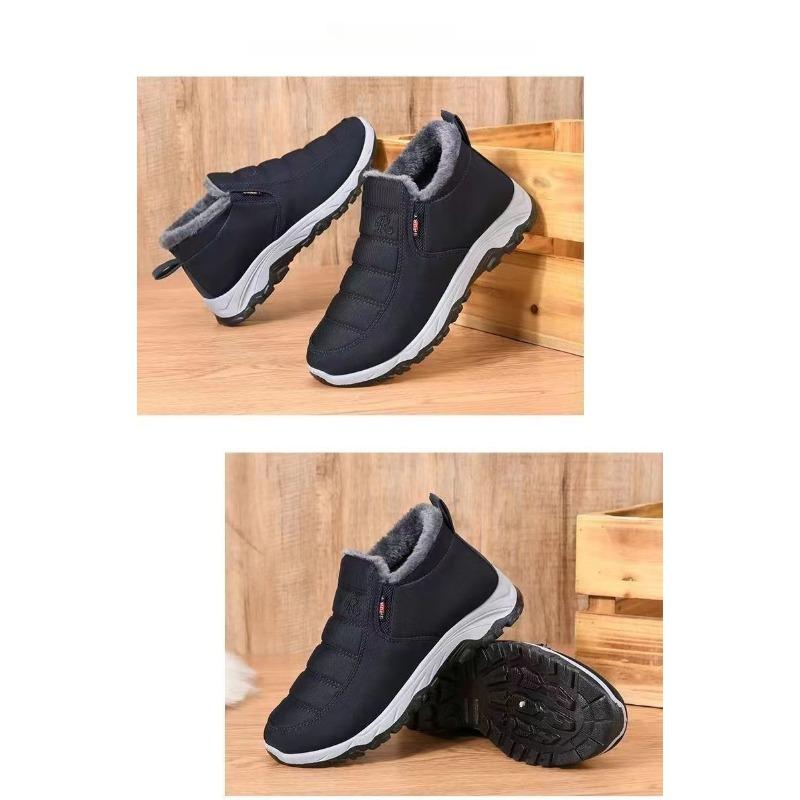 Unisex Winter Boots Fleece Lined Warm Snow Boots, Soft Sole Comfortable Casual Shoes for Seniors