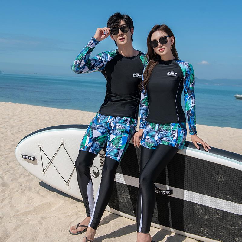 Unisex Sun Protection Long Sleeve Wetsuit Set for Snorkeling & Surfing