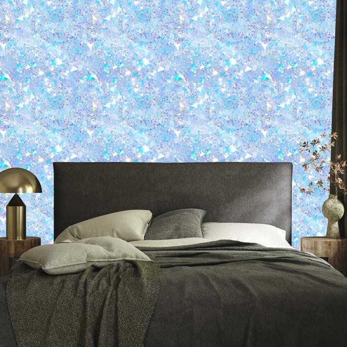 Iridescent glitter wallpaper azure, celadon, blue and white 50x1000