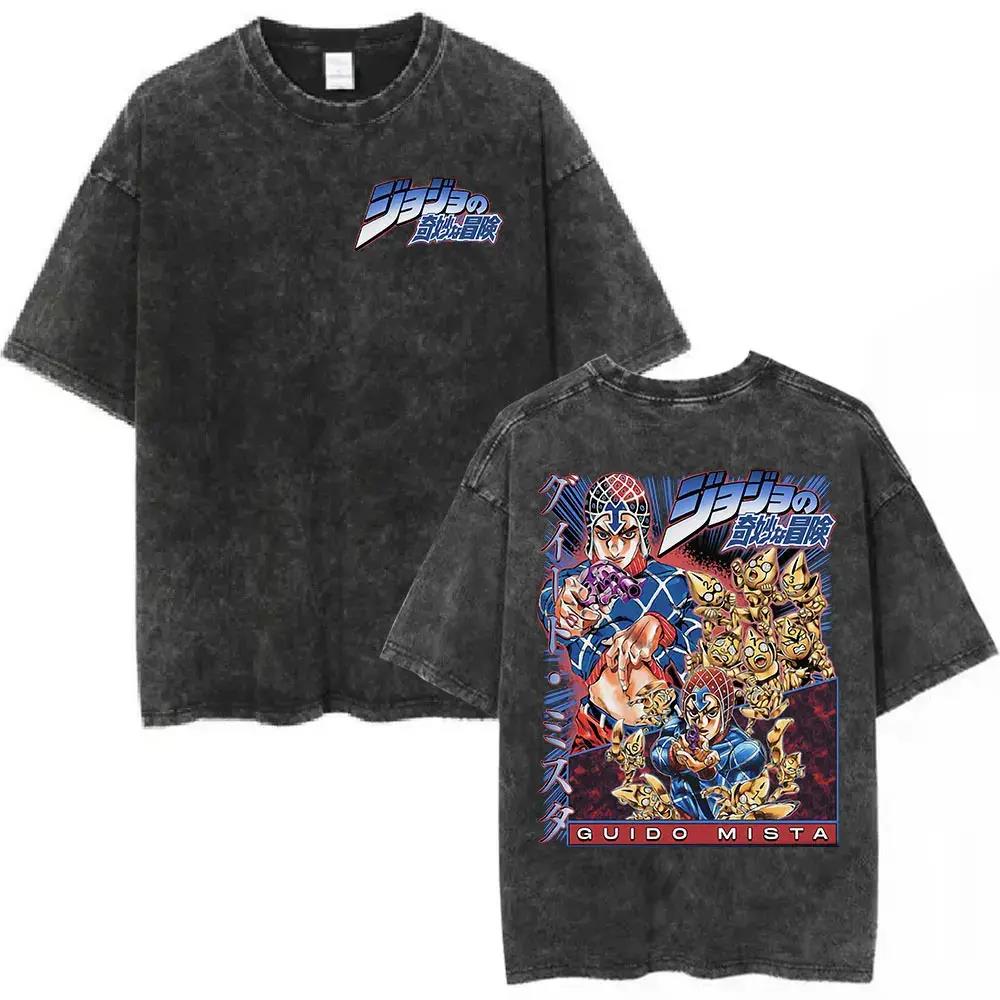 Funny Valentine JoJo's Bizarre Adventure  Anime Clothing Men Women T-shirts Washed T Shirt Vintage Cotton Tshirt Harajuku Tops