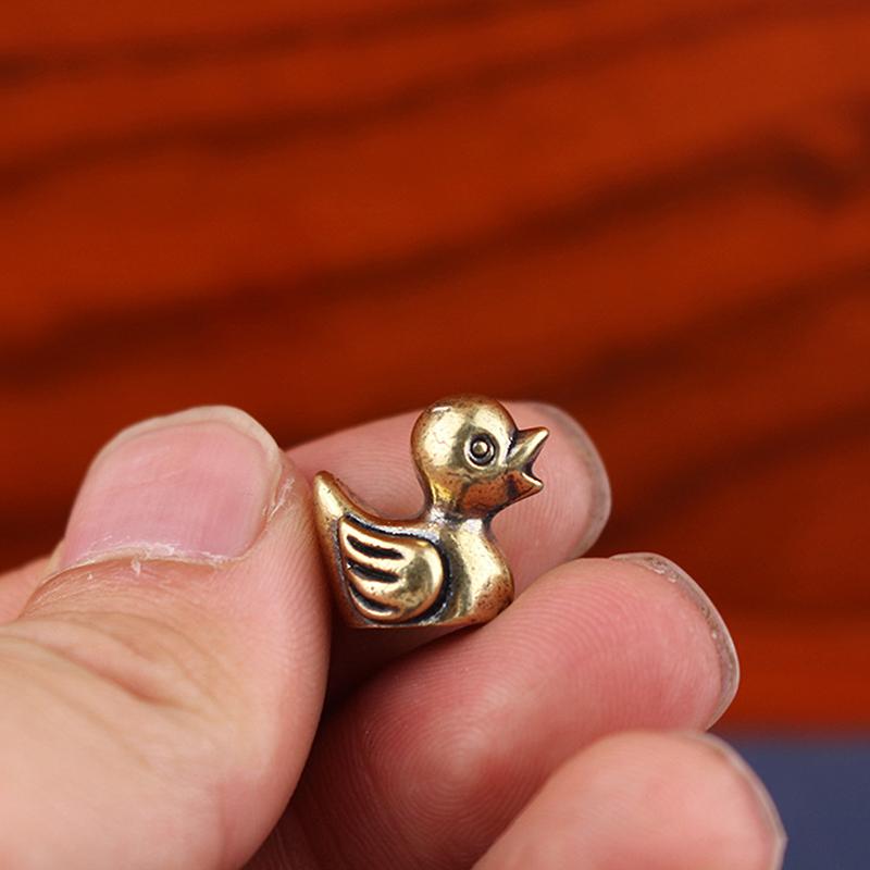 Deux Figurines de Canard en Laiton, Service à Thé Fait Main, Décorations de Table Basse sur le Thème des Animaux de Compagnie, Ornements de Bureau et Cadeaux Mignons de Canard