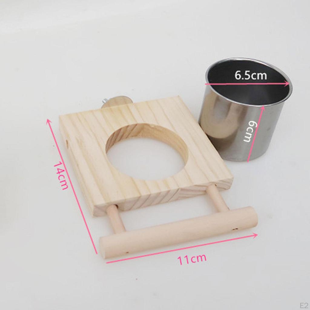 Bird Feeder Cup with Wooden Platform Easy To Install Durable Hanging Feeders Birdseed And Water