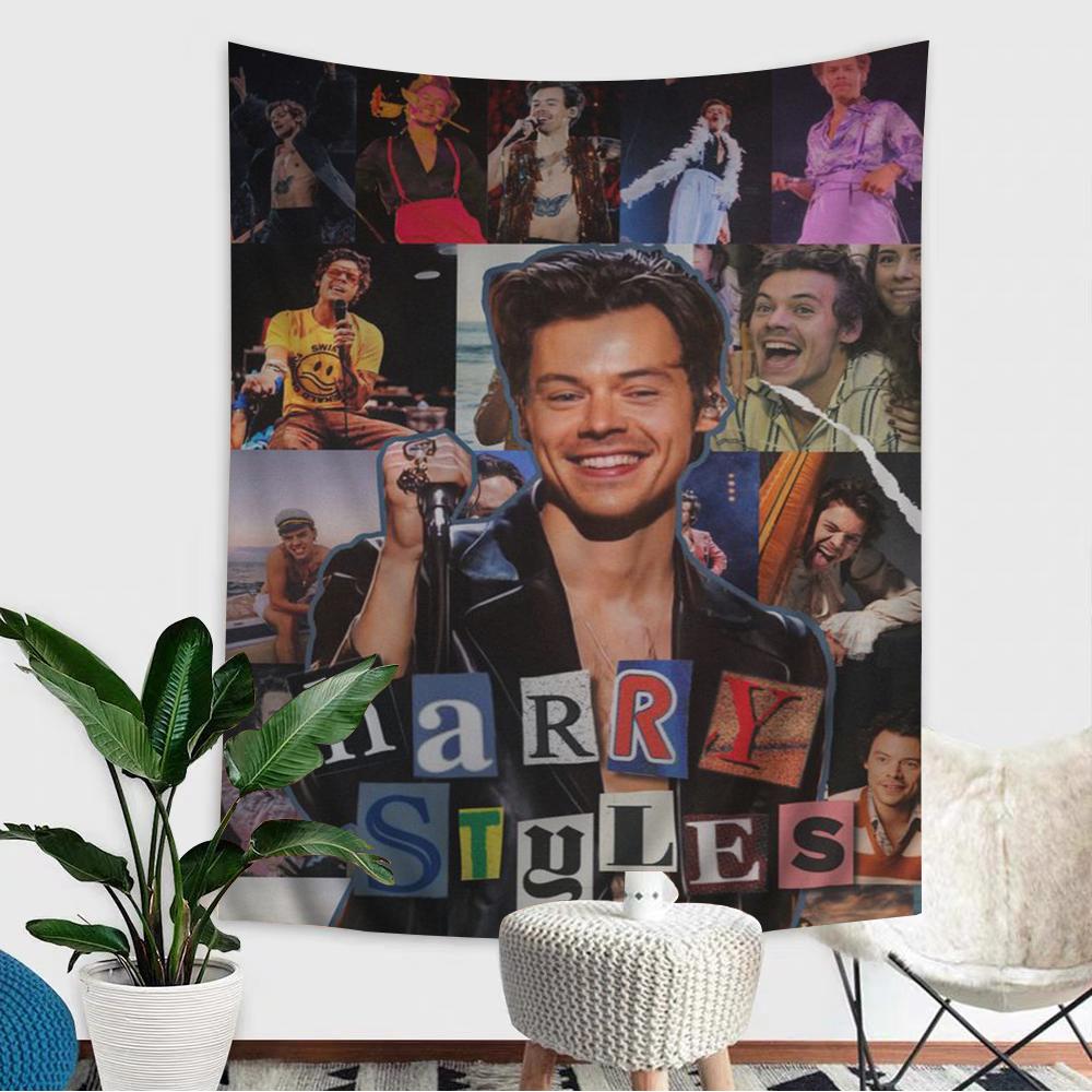 Şarkıcı H-Harry Müzik Tarzları Kendin Yap Duvar Gobleni Hippie Çiçek Duvar Halıları Yurt Dekoru Duvar Sanatı Dekoru