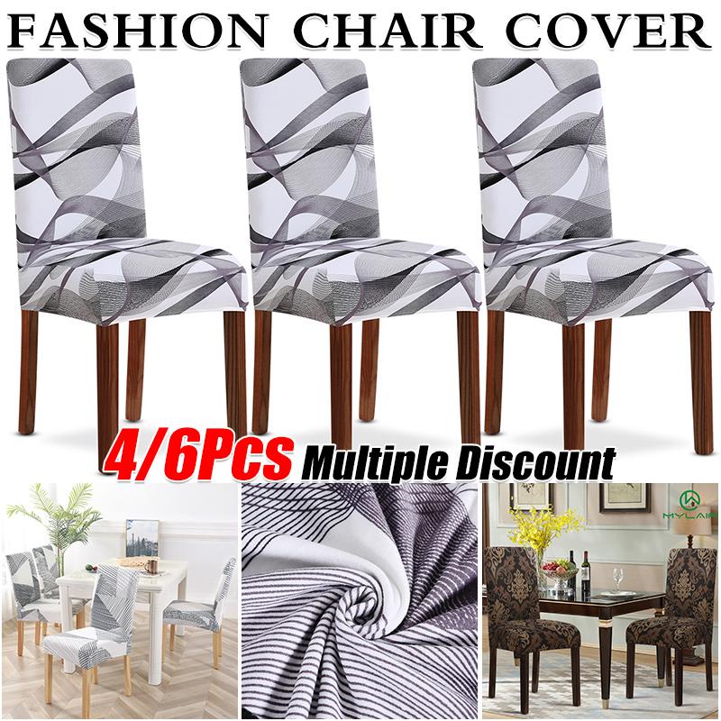 Buy 1/2/4/6Pcs Universal Chair Cover Washable Elactic Chair Cover