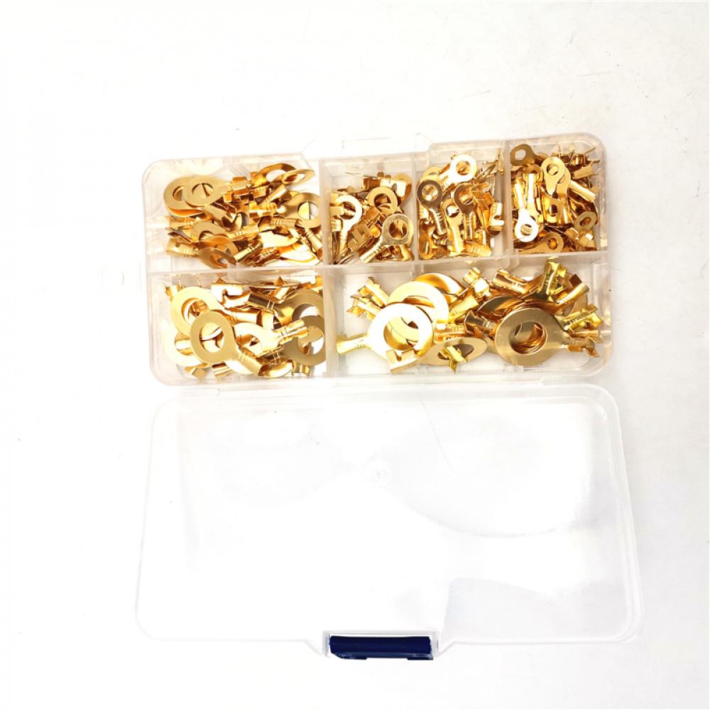 150 Pcs Brass Crimp Terminal Ring Type Cable 3.2-10.2Mm Wire Cable Connectors