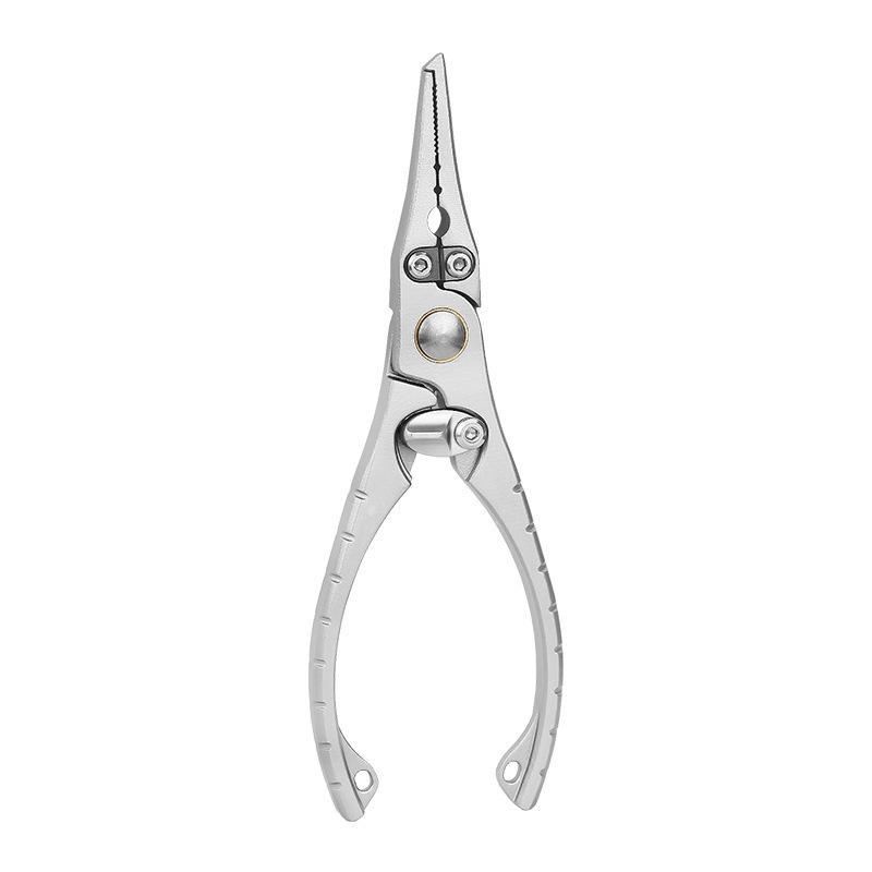 Stainless Steel Multifunctional Fishing Pliers with Line Scissors and Needle-Nose Tweezers