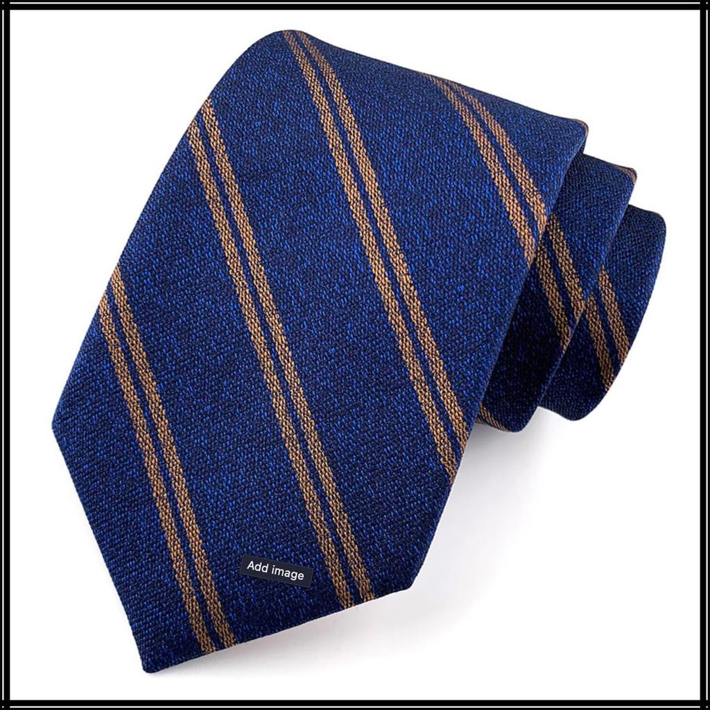 [White Fang] Necktie, Yarn-Dyed Stripe, Polyester, Formal Business Style, Men's NC047 (WT01)