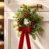 Velvet Christmas Wreath - Artificial, Set of 2 for Holiday Home Decor