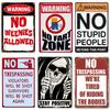 No SMOKING Vintage Metal Tin Sign Stay Postive Wall Stickers for Club Home Decor Warning Sign Gift TIKI Bar Art Posters