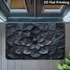 1pc Black for Lotus Flower Pattern Non-Slip Entrance Mat| Super Soft, Polyester, Suitable for Kitche