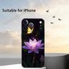 Shine Brightly Lotus Flower Phone Case For iPhone 17,16,15,14,13,12,11 Plus,Pro Max,XS,Soft Silicone Black Cover