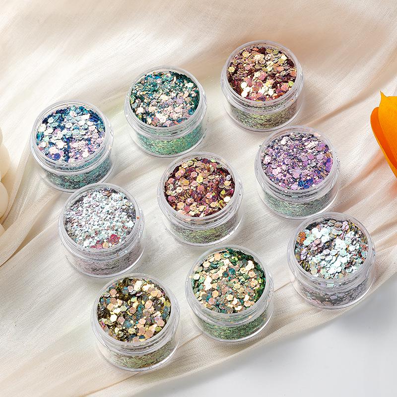 Módní Vysoce Třpytivý Kočičí Oko Křišťálový Nail Art Třpytky Duhový Výbuch