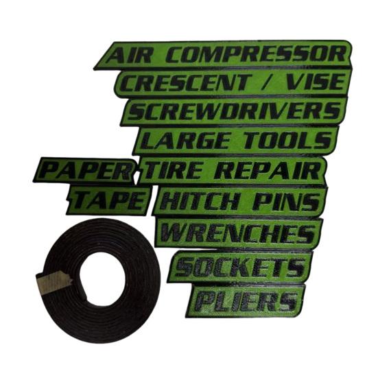 1 Set Magnetic Toolbox Label Easy To Read Reusable 3D Magnetic Tool Chest Organizer Tag Multi-functional Toolboxes Drawers Marker Organization Label