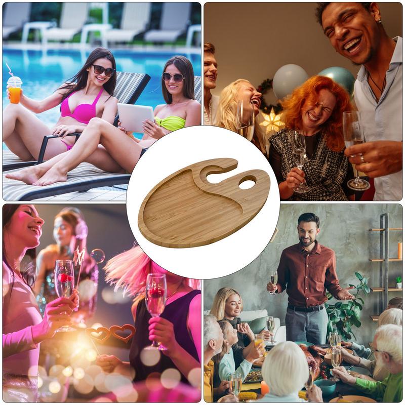 Wein Vorspeisenteller Cocktailteller Vorspeisen Servierbrett mit Glashalter Kiefernholz Buffetplatten Kleine Käseplatte